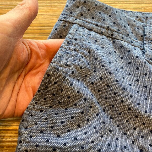Talbots Girlfriend Chino Short cotton chambray polka dots midrise size 10 - Picture 3 of 7